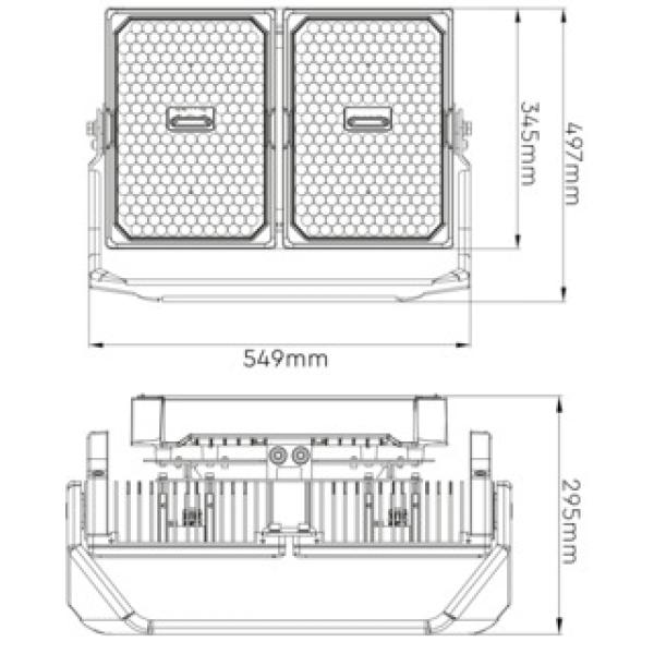 SHADA LED-Strahler Flutlichtstrahler 1000W 155000lm 6000K IP66, schwarz EEC: C (230099)